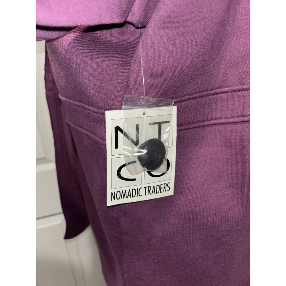 Purple Double-Breasted Pea Coat Jacket by Nomadic Trader Large Plum Mid‎ Length